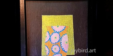 Pink Patterned Vase on Black