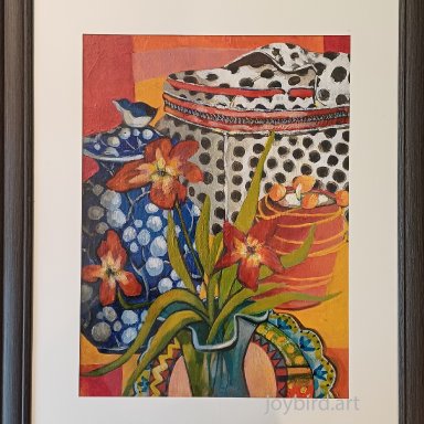flowers and dots